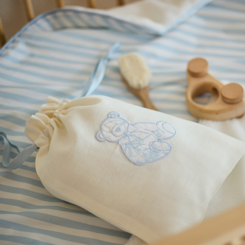 Baby Bag Teddy Leinen
