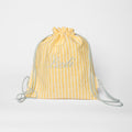 Linen Stripe Drawstring Bag