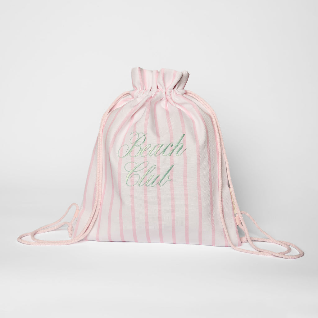 Stripe No.3 Pink Drawstring Bag