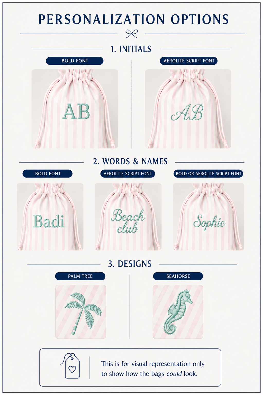 Stripe No.3 Pink Drawstring Bag